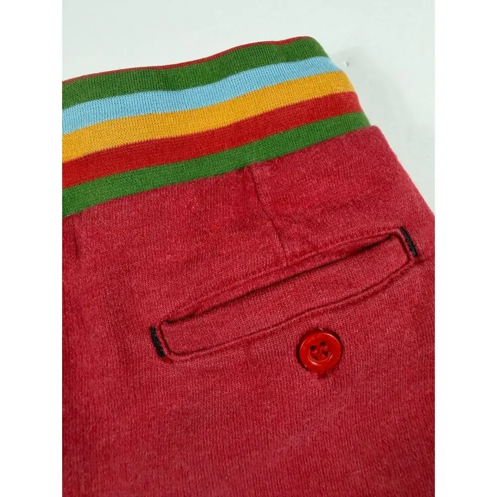 Little Green Radicals Organic Cotton Sweat Shorts Red Rainbow Size 6–7 Years